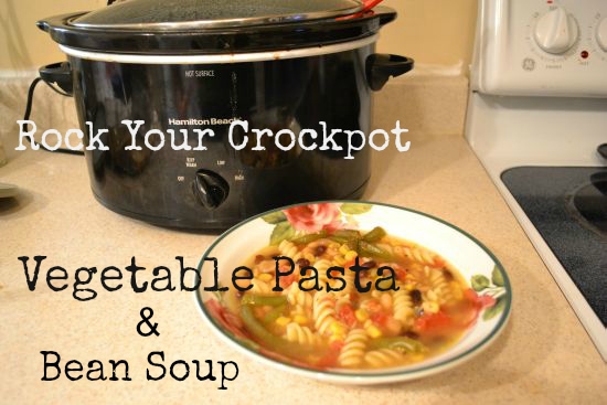 Crockpot Vegetable Bean Pasta Soup