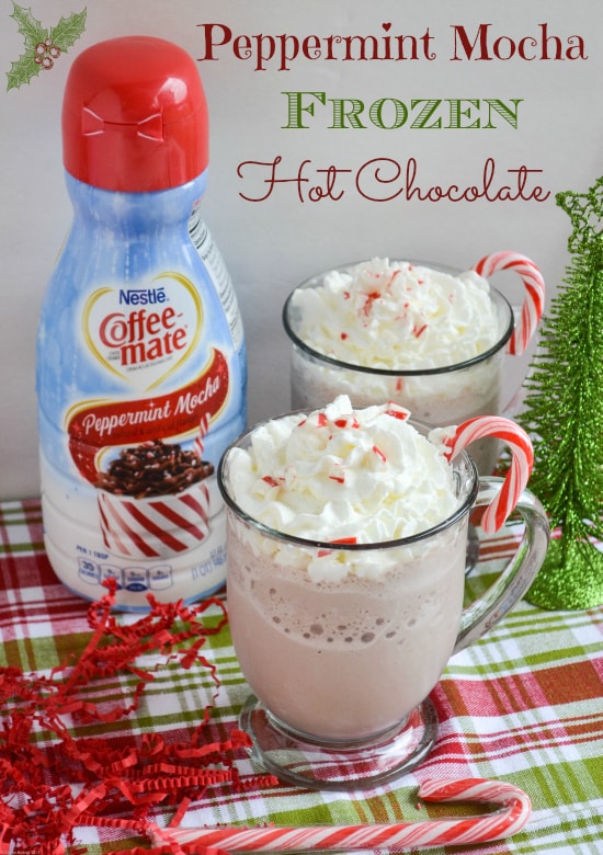 Peppermint Mocha Frozen Hot Chocolate {Flour On My Face}