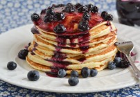 Buttermilk Pancakes with Homemade Blueberry Syrup